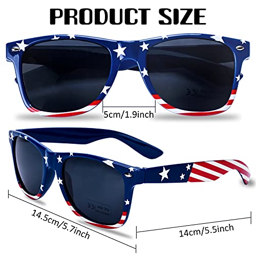 Donse 3 Pairs American Flag Sunglasses, 4th of July Decorations Frame Sunglasses for Women Men Teens, Patriotic Party Favors Supplies Independence Day Memorial Day Decorations 4th of July Accessories3