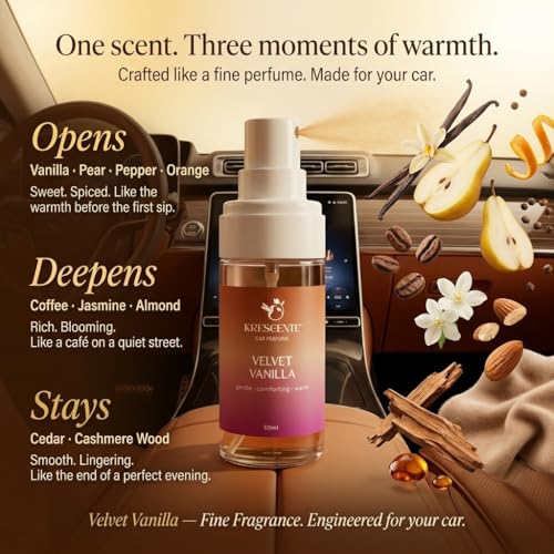 Image of Velvet Vanilla | Luxury Car Perfume - Warm Spicy Vanilla | Car Fragrance | Car spray| Car Freshener | Long Lasting Car Perfume | Gas-Free(50ml)