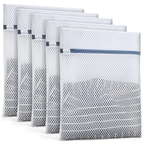 Image of Durable Mesh Laundry Bags 5-Pack (12x16 Inch) Delicates Protector for Lingerie & Baby Clothes