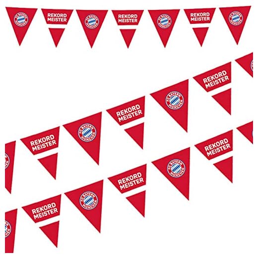 amscan 9906516 FC Bayern Múnich - Banderín (400 x 19,5 cm, plástico, Guirnalda para Fiestas de Fans o de fútbol, decoración Colgante, decoración récord Maestro