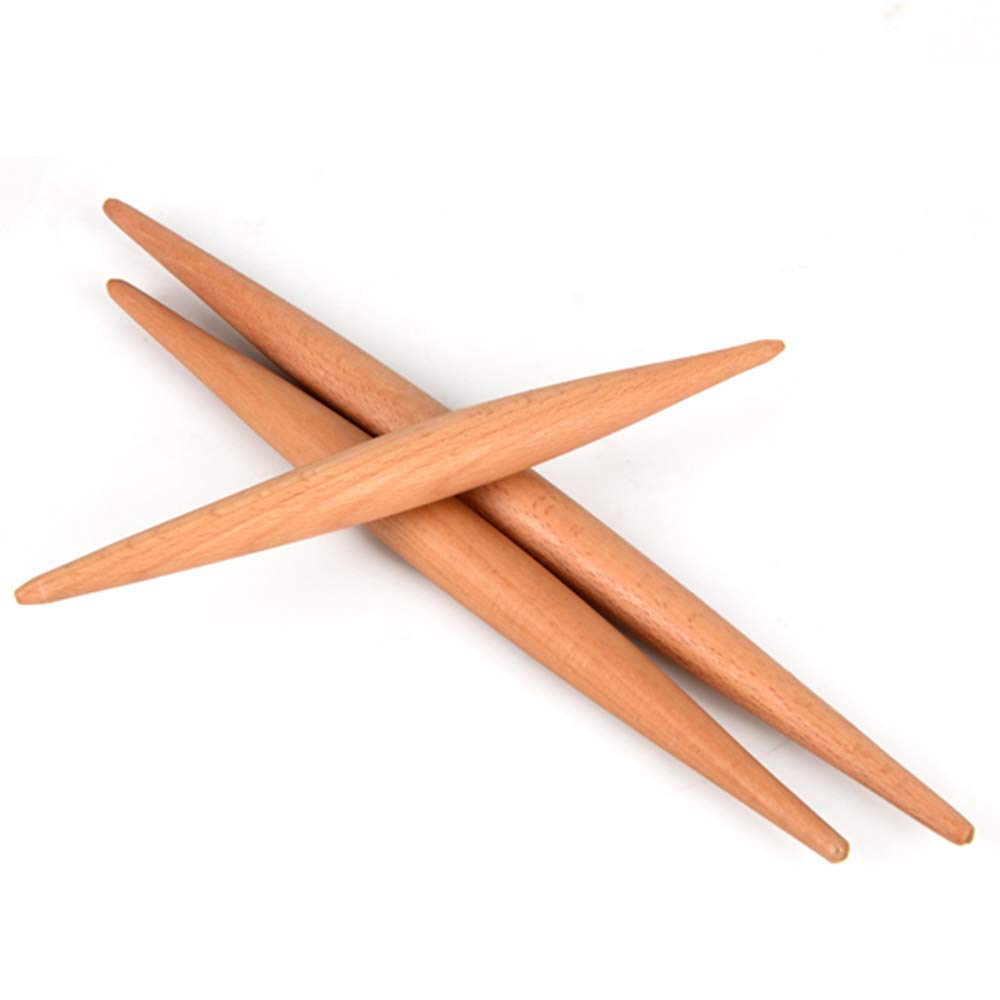 Rodillo de pastelería, rodillo de madera, Rodillo de amasar de madera de haya for hornear, 58 cm de largo, ideal for fondant, galletas, fideos y masa de pizza