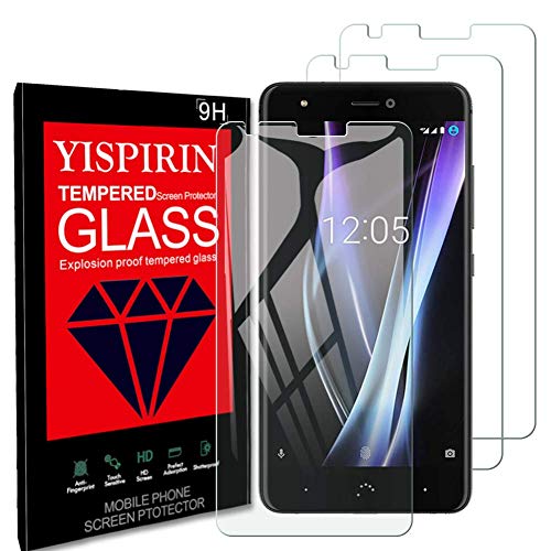 YISPIRIN [3 pezzi] Cristal Templado para BQ AQUARIS X/X Pro， Dureza 9H, Anti - arañazos Anti-Rasguño,Fácil de instalar, Vidrio Templado Protector de Pantalla para BQ AQUARIS X/X Pro