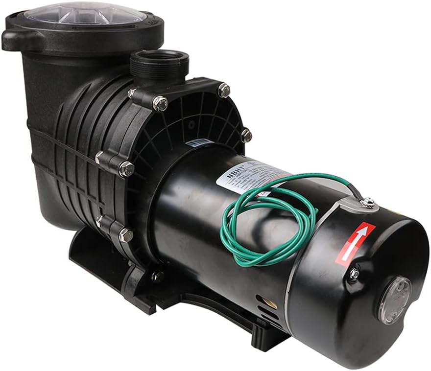 Swimming Pool Pump Above ground, 1.5 HP 4980 GPH In Ground Self Primming Pool Filtre Pump with Strainer Basket Pool Pump Motor for Clean Swimming Pool Water Low Noise