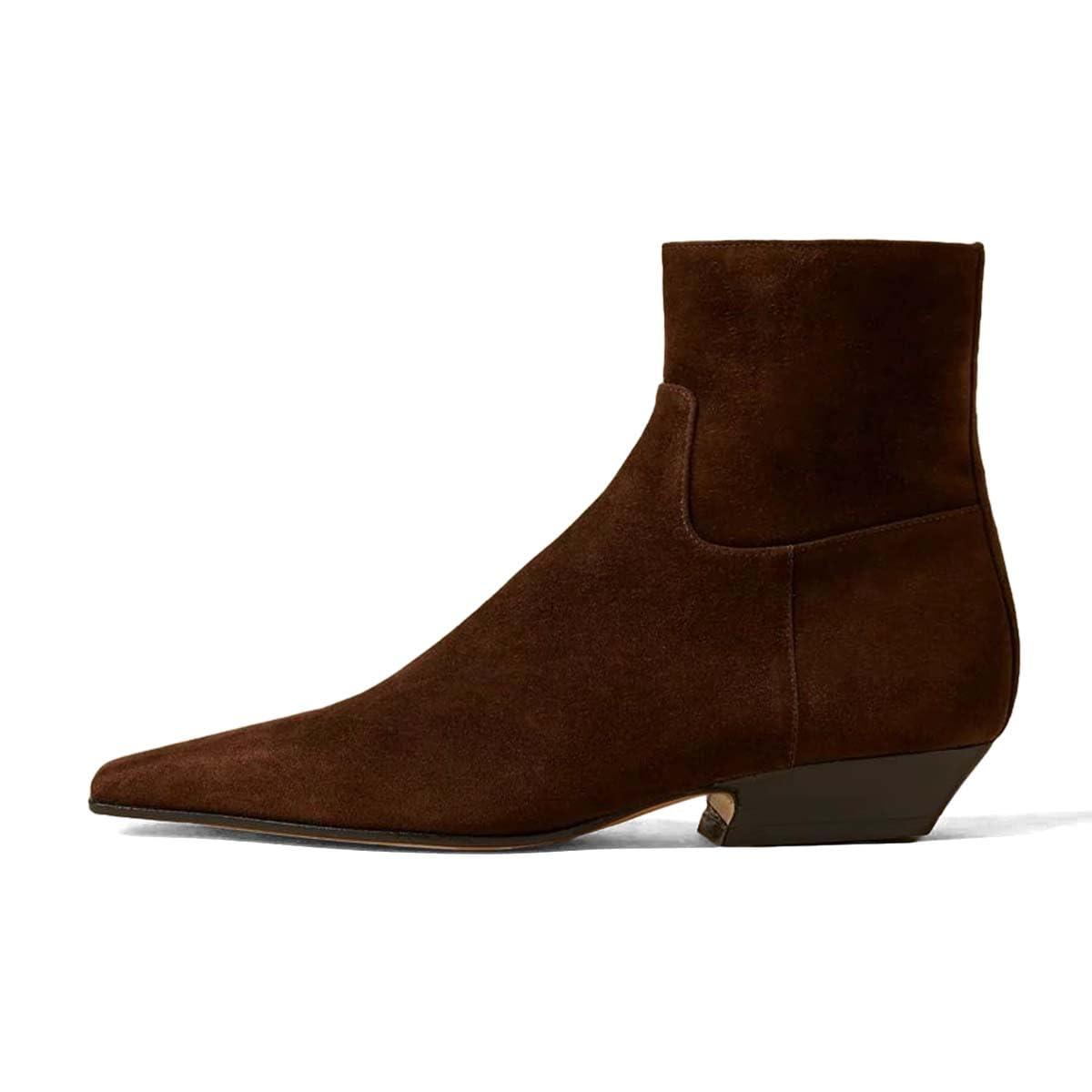 Maiyang Women Square Toe Low Chunky Heel Ankle Booties Fashion Side Zipper Flat Short Boot Daily Office Party