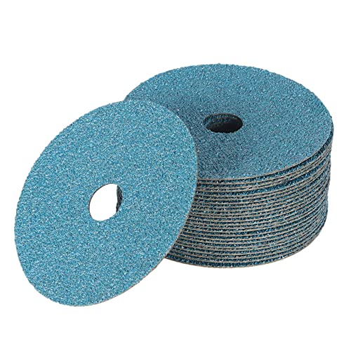 Findmall 2187092-046204 Abrasives 25Pcs Fiber Disc 5 Inch Zirconia Resin Fiber Grinding And Sanding Discs 7/8 Inch Center Hole 36 Grit cover