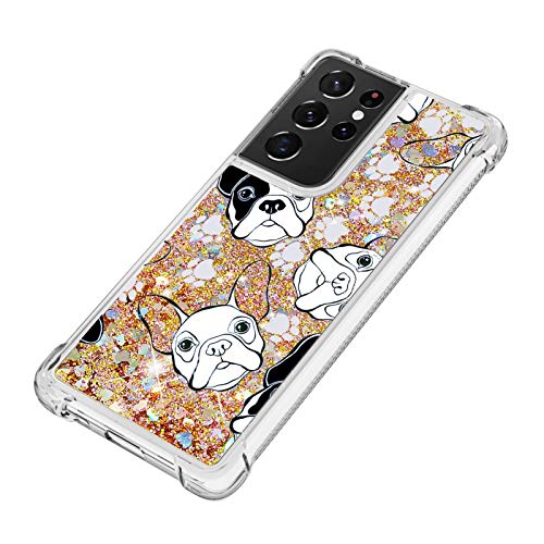 Capa para Galaxy S21 Ultra, Uzer à prova de choque, desenho de areia movediça fofo cintilante líquid