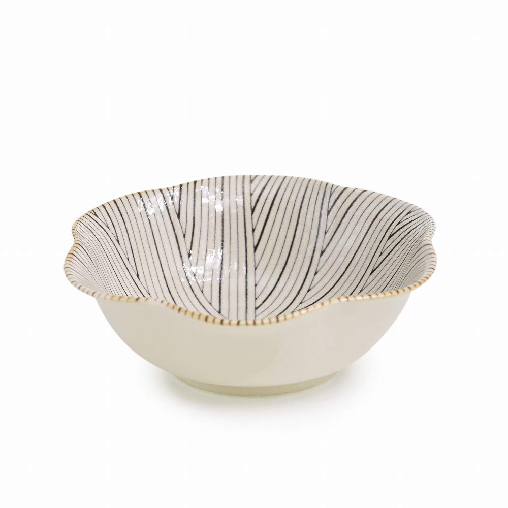 Natural69 【 Hasami Ware 】 Powdered Glaze Hexagonal Small Bowl Ten Grasses / Natural 69 Hasami Ware Tableware Small Bowl Microwave Dishwasher Compatible Made in Japan Flower Stylish Cute Scandinavian :