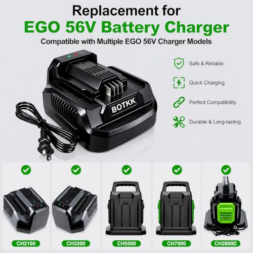 Image of 【Upgraded Faster!!】 Rapid Charger Replacement for EGO 56V Battery Charger CH2100 CH3200 CH5500 CH7000 CH2800D, Compatible with EGO 56V Battery BA1400 BA2800 BA4200 BA2240 BA1120 BA3360T BA5600T