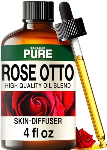 Image of 100% Pure Rose Otto Oil - 4 Fl Oz Rose Otto Essential Oil for Hair, Skin, Diffuser, Aromatherapy & DIY Soap Making Scent
