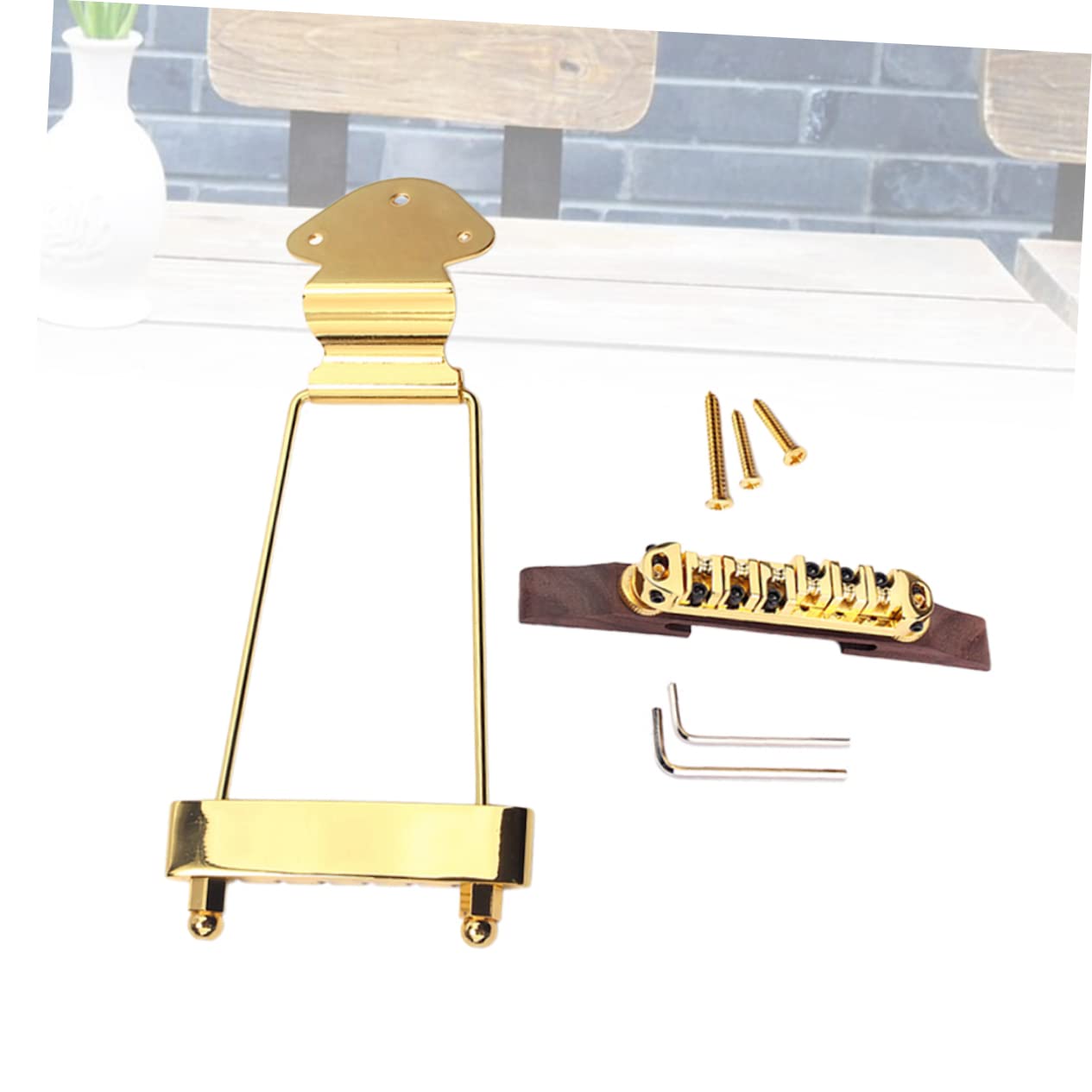 Ponticello per Chitarra Jazz Archtop Regolabile in Altezza Oro