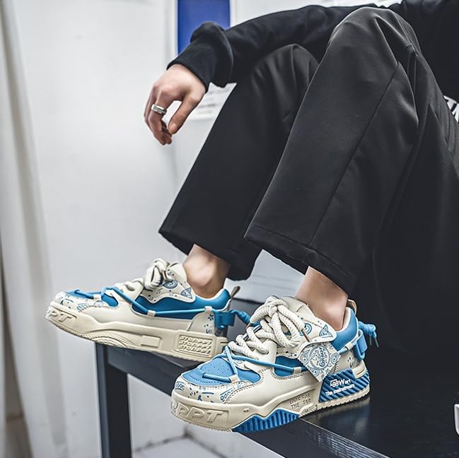 Men's Trendy Platform Lace-Up Sneakers for Walking, Jogging, and Casual Style3