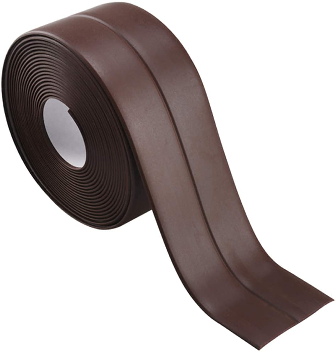 Bathroom Sealant Caulk Strip PE Self Adhesive Tape, Waterproof & Anti Mould Seal Strip Wall Sealing Tape for Kitchen Bathtub Sink Toilet Wall Edge Protector (W-2.2cm x L-3.2m) (Brown, 1 Pcs)