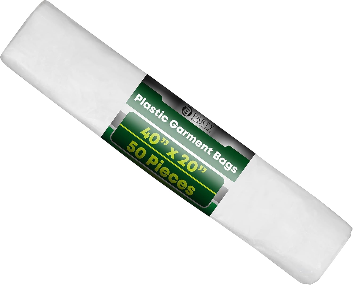 PARTY BARGAINS 40 x 20 Inch Disposable Clear Garment Bags, 50 Pack – Heavy-Duty Plastic Clothes Covers for Suits Dresses Coats, Closet & Travel