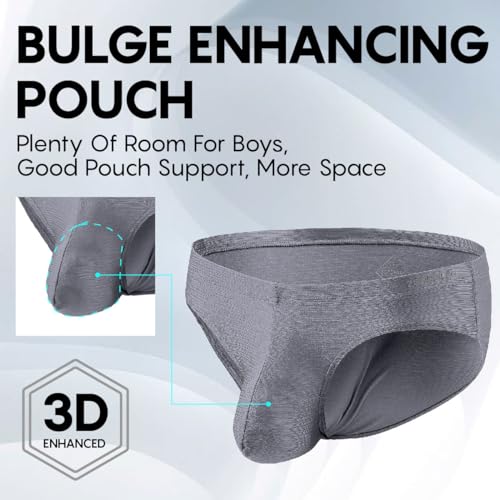 Mens Sexy Silk Bulge Enhancing Underwear Pouch Low Rise Bikini Briefs Multi pack3