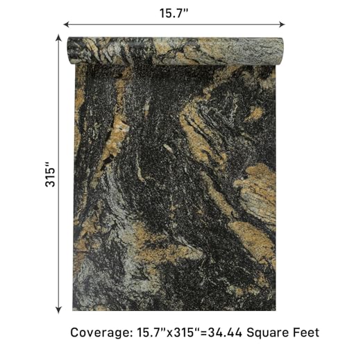 Papel de contacto de granito negro y dorado 15.7x315 encimeras cocina 5