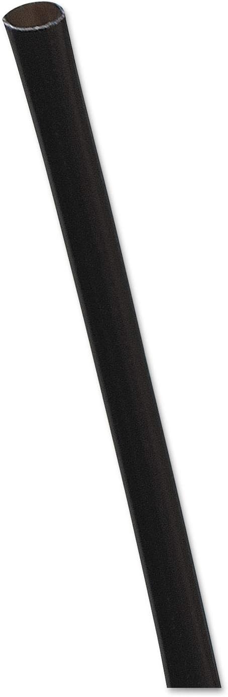 Eco-Products Compostable Plastic Cocktail Straws, 5.75" Long, 3mm Diameter, Case of 20000, Black Disposable Plant Based PLA Plastic, ASTM Compliant, BPI-Certified