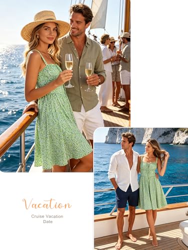Image of YIOYOLA Womens Summer Mini Corset Casual Dresses Spaghetti Straps Lace Up Vacation Beach Sundress with Pockets 2026