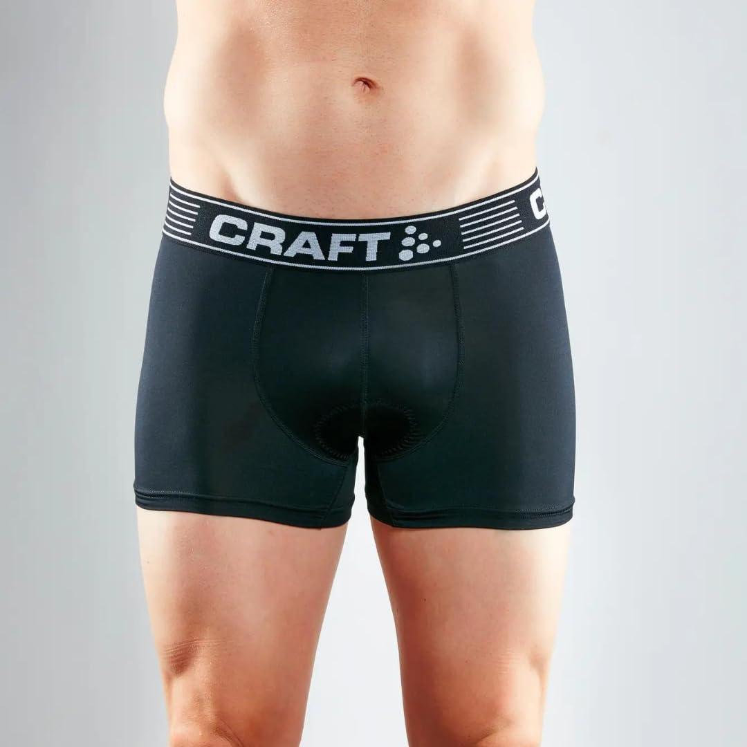 Craft Męskie bokserki rowerowe Core Greatness, rozmiar L, bokserki rowerowe, męskie spodenki rowerowe, wyściełane wkładką Infinity C6, bielizna funkcyjna, męska na lekkie wycieczki rowerowe