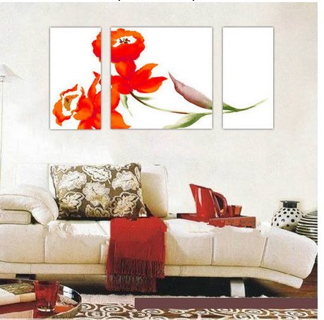 Art Image Peinture sur toile Gowe triptyque moderne aux couleurs intenses