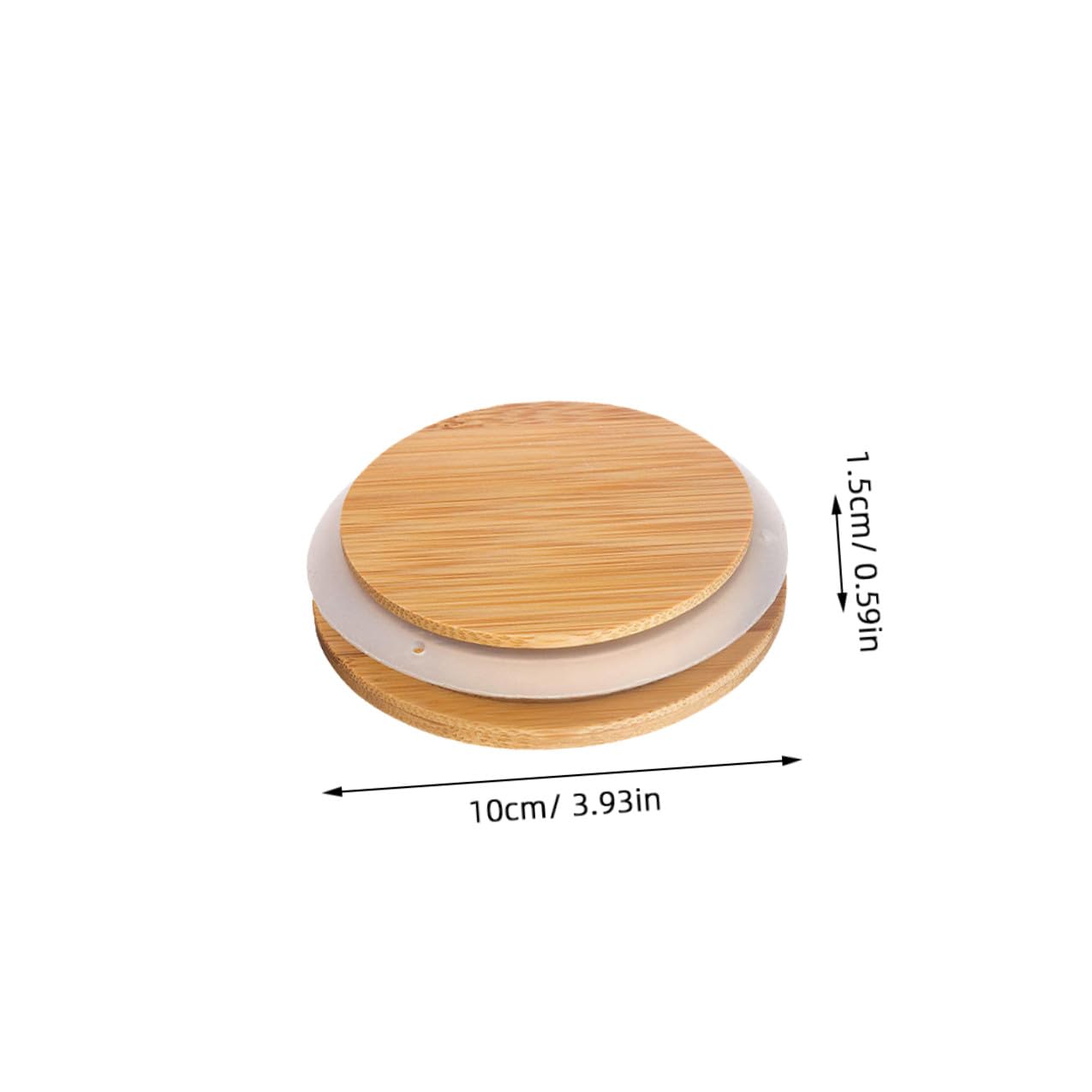 Cabilock 2 Pezzi Coperchi Sigillanti in Bambù E Silicone 3.94In Coperchio Per Barattoli in Vetro Accessori Per Conservazione Alimentare Casa Cucina