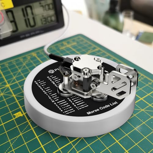 Image of PUTIKEEG Morse Code Round Table Key morse code List Learning Shortwave Radio (White)