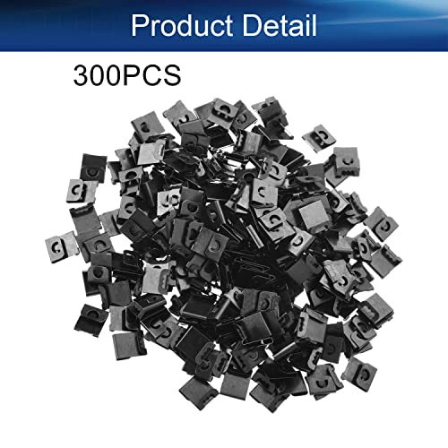 Image of Metal Photo Frames Hanger Hooks Non-Mark Hook Wall Mount Album Picture Hanging Clips 0.01 inch Thick for Hardware Fasteners Home Office Decoration Black Tone 300pcs