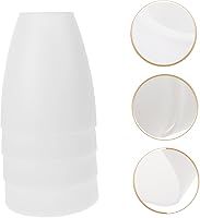 Vista 5 de Operitacx Juego de 4 pantallas cilíndricas planas de repuesto para lámparas de mesa y escritorio, cubiertas de luz de plástico blanco