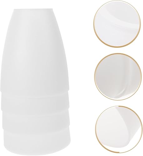 Miniatura 5 de Operitacx Juego de 4 pantallas cilíndricas planas de repuesto para lámparas de mesa y escritorio, cubiertas de luz de plástico blanco