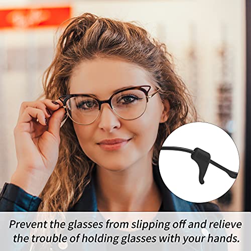 12 Paires Silicone Antidérapant Retenue de Lunettes, Confortable Crochet Anti-Dérapant Supports de Lunettes Réglables pour Lunettes de Soleil Lunettes de Lecture Lunettes (Noir) - Image 7