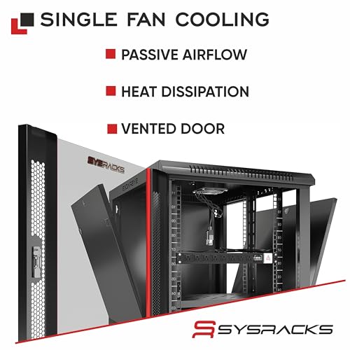 Image of 27U Wall Mount Server Rack Cabinet, 19 Inch Network and AV Enclosure, 24 Inch Deep, Locking Glass Door, Fan, PDU, 2 Shelves, for Home Lab