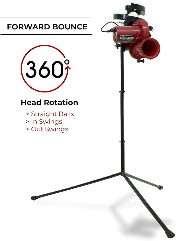 Heater Sports Slider Lite-Ball Cricket Bowling Machine with Automatic Ball Feeder. Note: The Slider Only Pitches Lite-Cricket Balls. Lite Cricket Balls Weight 1/2 The Weight of A Real Cricket Ball.