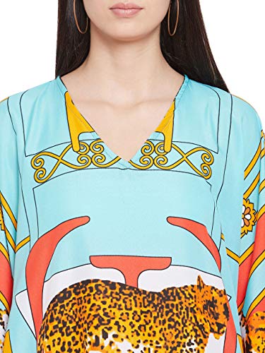 Image of Oussum Women Plus Size Kaftan Kimono Loose Maxi summer dresses for women Beach 3 /4 Sleeve Casual lounge dress Boho