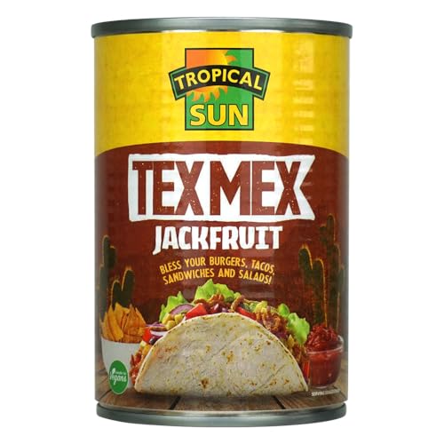 Tropical Sun Ready-to-Eat Tex Mex Jackfruit, 400g (Pack of 1) | Vegan and Vegetarian Friendly | Perfect for Tacos, Burritos, Sandwiches + more!