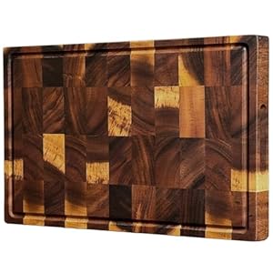 LUBAN Walnut Cutting Board 16x10x1.1 Inch, Walnut Wood Cutting Board with Juice Groove, Premium Butcher Block Cutting Board for Kitchen, End Grain Wood Cutting Board Made of Sustainable Black Walnut