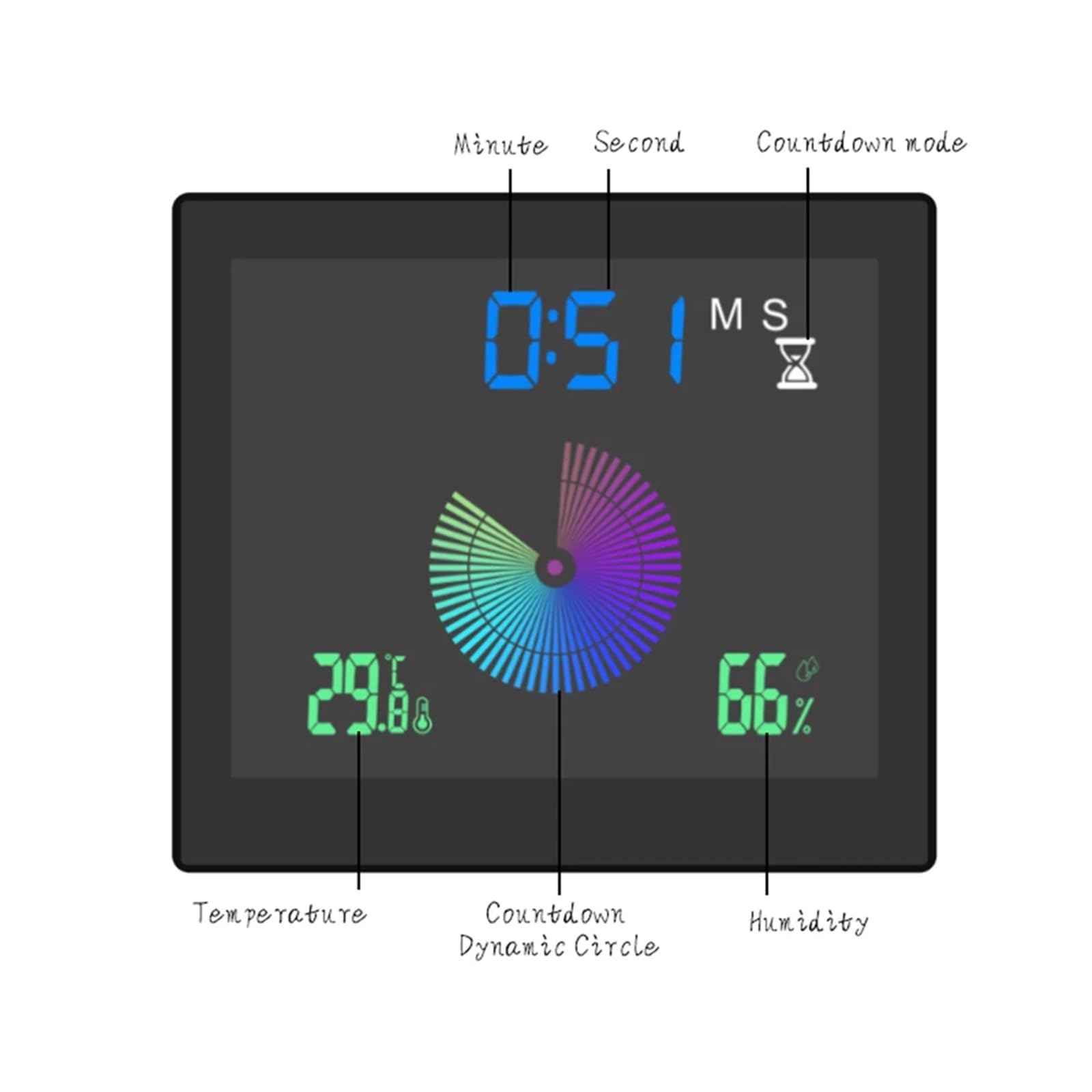Stacja pogodowa, 5-calowa cyfrowa stacja pogodowa, elektroniczny termometr IP65, wodoodporny miernik temperatury i wilgotności, monitor zegar domowy, 46023
