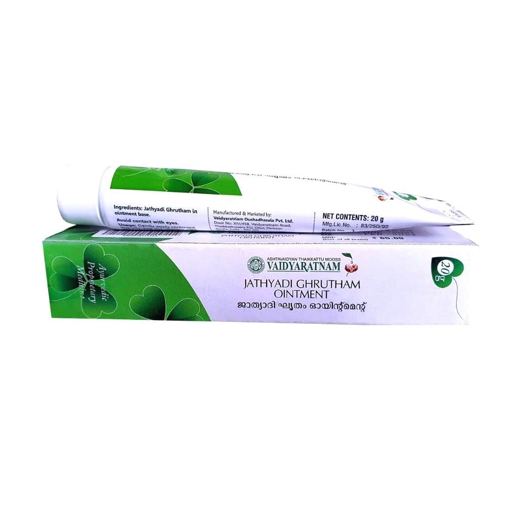 Vaidyaratnam Jathyadighrutham Ointment 15 gram (Pack of 4) VJATHONMT15G_ALIDA-image-44