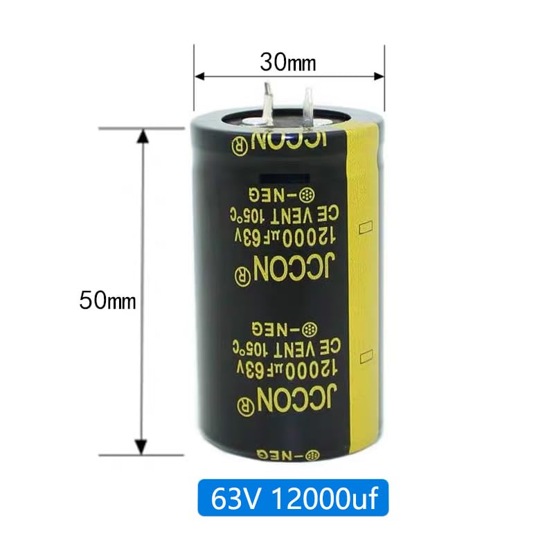 2pieces 63V 12000UF Quick Plug Electrolytic Capacitor, 30X50mm Aluminum Electrolytic Capacitor for Welder, LED Driver Power Supply, Charging Pile, etc.