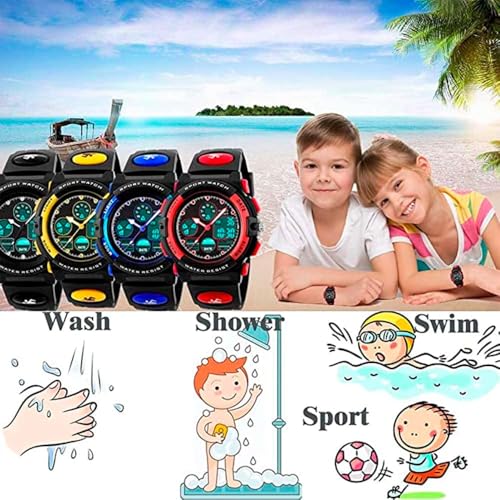 Image of PASNEW Boys' Watches - Dual Display, Large Dial Sport Watch, Black Outdoor Watch for Boys & Teens - Waterproof