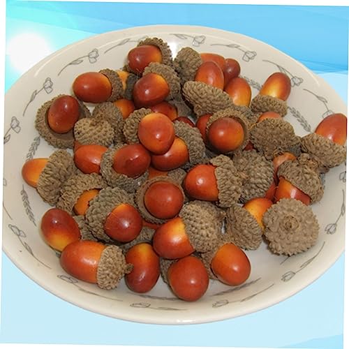 Cabilock 50pcs Home Decoration Photo Props Artificial Acorn Decor Fake Acorn Ornament Simulation Acorn Model