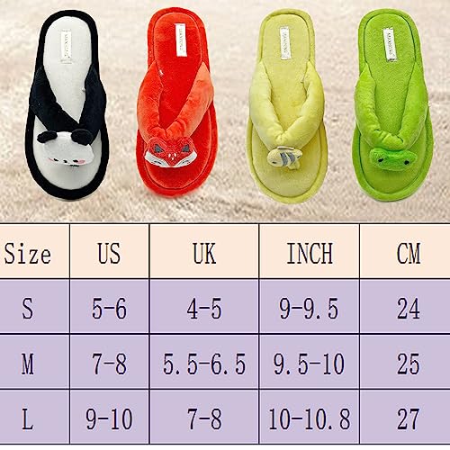 Women Home Thong Slippers with Cute Animal Indoor Memory Foam Flip-Flop3