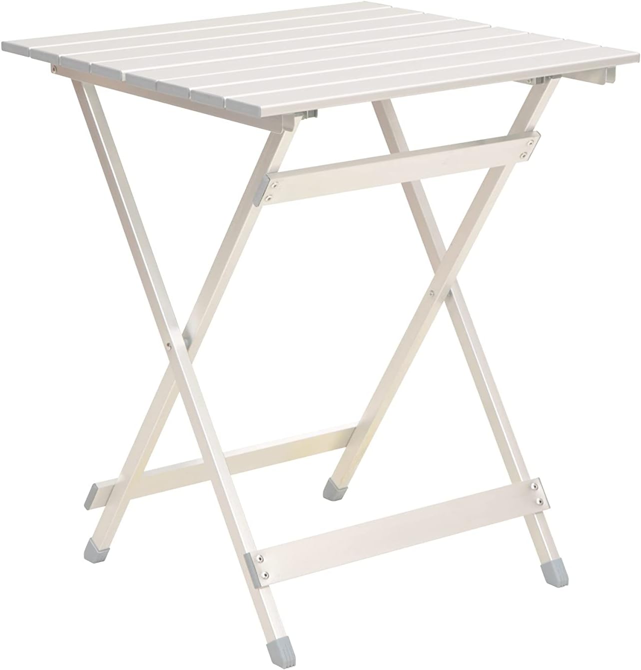 aluminium folding camping table with slatted top