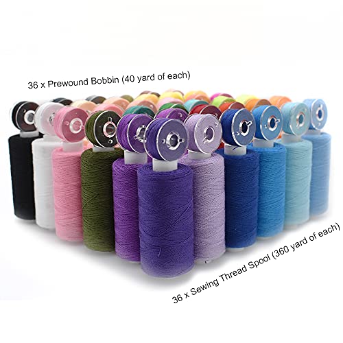 Kit 72 piezas De Bobinas De Hilo Para Coser 36 Colores miniatura 4