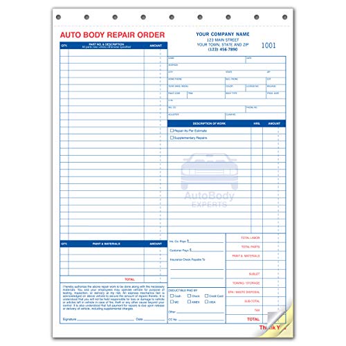 CheckSimple Auto Body Repair Orders, Specific for Auto Body Shops and Customized for Your Business. (1000 3-Part Forms) CheckSimple Auto Body Repair Orders, Specific for Auto Body Shops and Customized for Your Business. (1000 3-Part Forms)