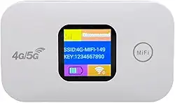 Sanpyl 4G 5G WiFi Mobile Hotspot, Router WiFi Portátil de Alta Velocidade de 300mbps Conectar até 10 Dispositivos, Com Bateria de 2100mAh, para Camping de Viagem Em Casa