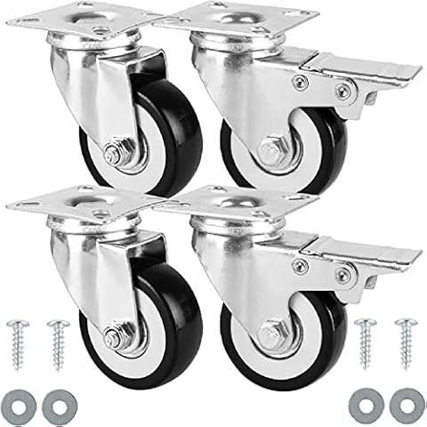 PetHot 50mm 240KG Swivel Castor Wheel Furniture Trolley Caster Rubber Replacement Wheel Heavy Duty for Furniture Trolley Moving Caster Wheels for Carts Workbenches Furniture Cover