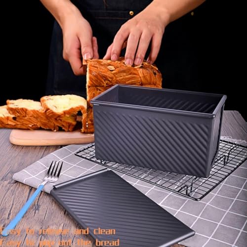 image for Findful 2 Pack Pullman Loaf Pan with Lid, Bread Pans for Homemade Brea