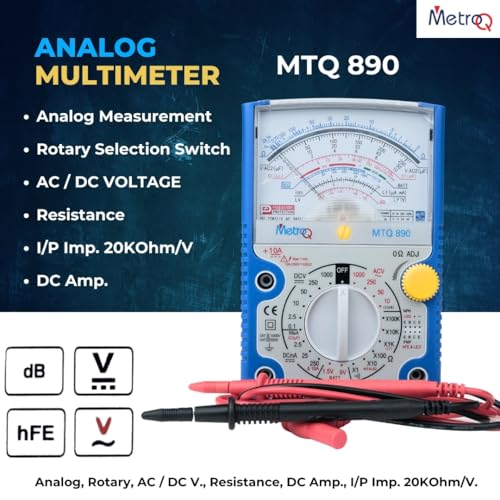 Image of Metro Q Multimeter MTQ 890 Blue Holster - CAT II 1000V, CAT III 500V, True RMS, Safety Certified