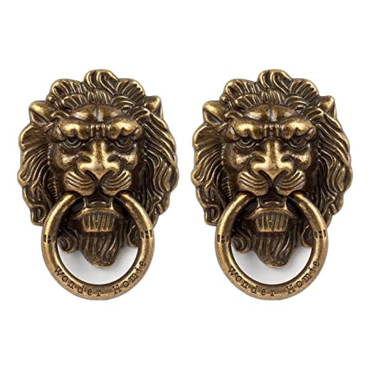 [2 Pack] Lion Head Cell Phone Ring Holder Stand, Finger Ring Kickstand with Polished Metal Phone Grip, Smartphone Accessories（Bronze）