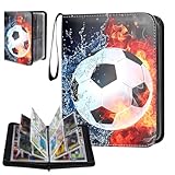 Classeur Carte Football, Album de Football, Albums de Cartes de Football, Porte cartes pour football, 50 pages Contenir 400 Cartes, Album de cartes de Football avec fermeture éclair (C)