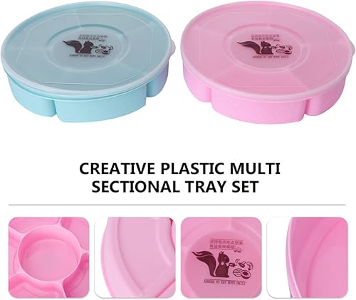 Miniatura 9 de DOITOOL Bandeja de frutas secas de mano con tapa, caja sellada con tapa, caja de aperitivos, caja de dulces, caja de almacenamiento de alimentos,